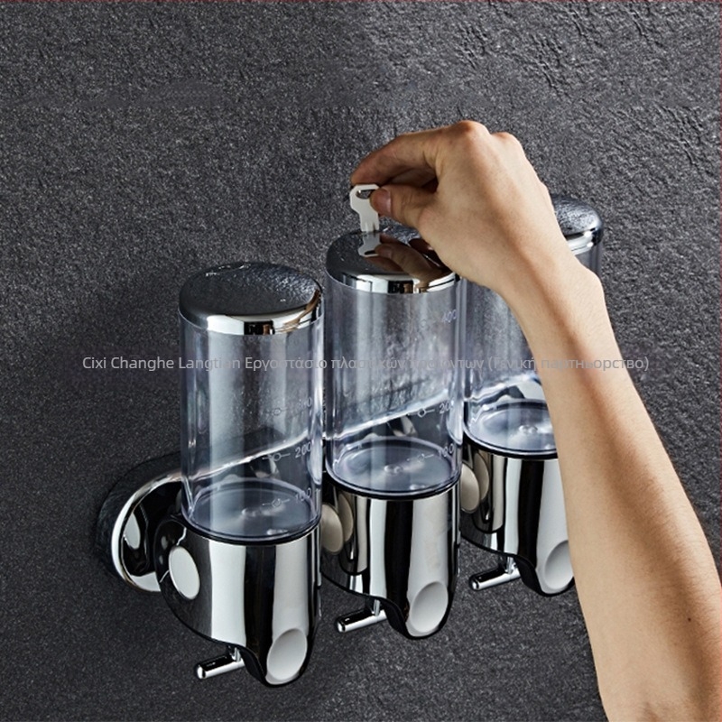 Διανομέας σαπουνιού ABS, τοίχος-μονταρισμένος, χειροκίνητη ώθηση, μοντέρνος σχεδιασμός, βάρος 0.4/0.8/1.2 кг