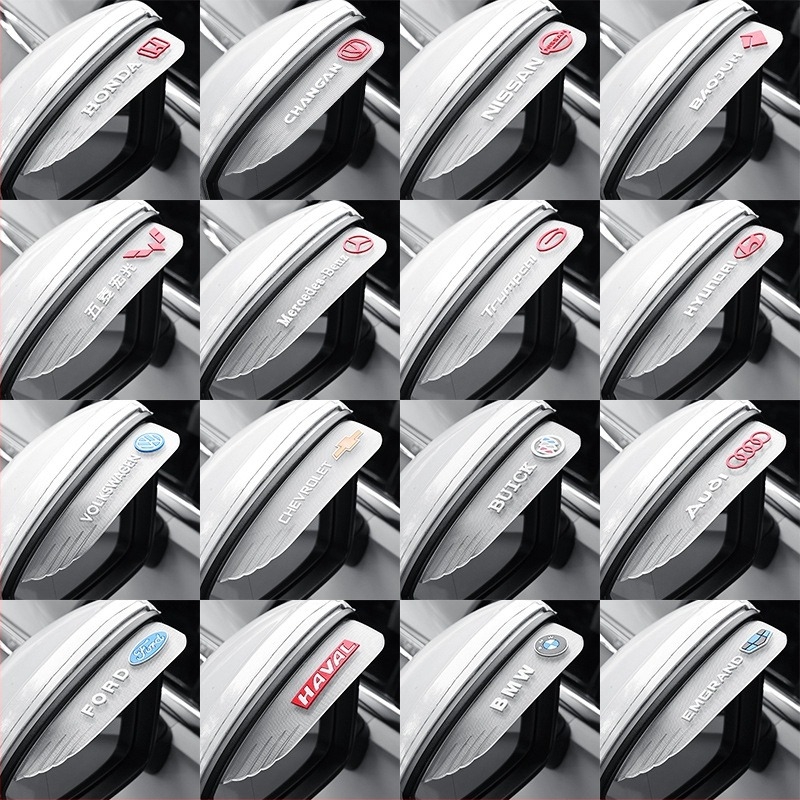 PVC βροχής φρύδι για καθρέπτη αυτοκινήτου, γενική εφαρμογή, τοποθέτηση με κόλλα, σετ 2 τεμάχια, προσαρμογή