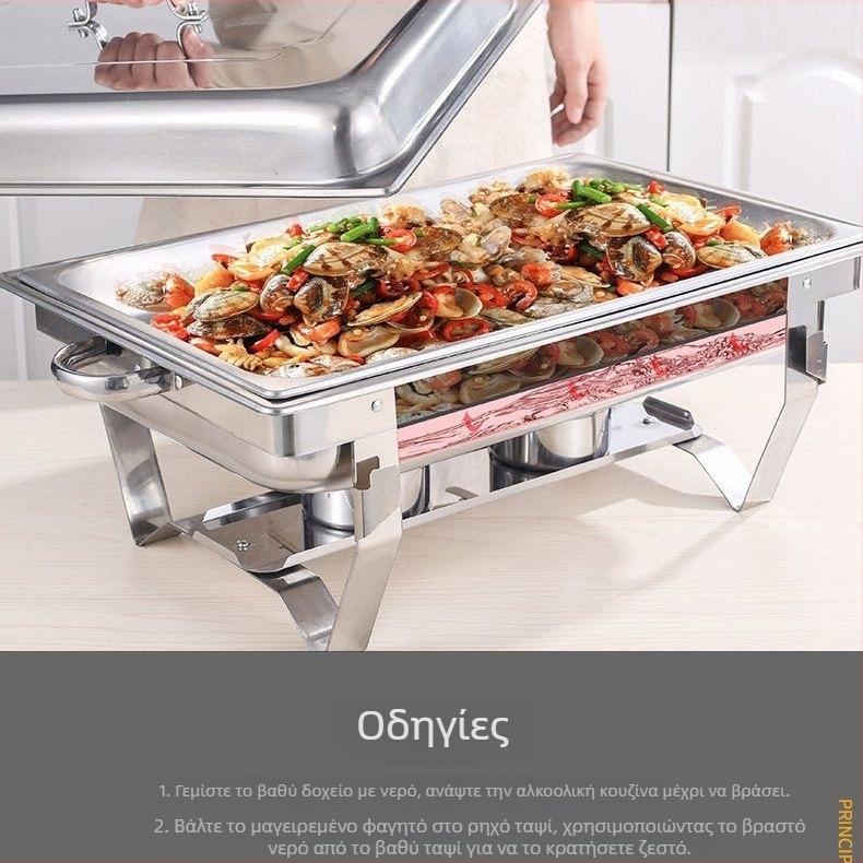 Ανοξείδωτος φούρνος μπουφέ με μονωμένες διαμερισματοποιημένες θήκες για πρωινό και φαγητό γρήγορης εξυπηρέτησης
