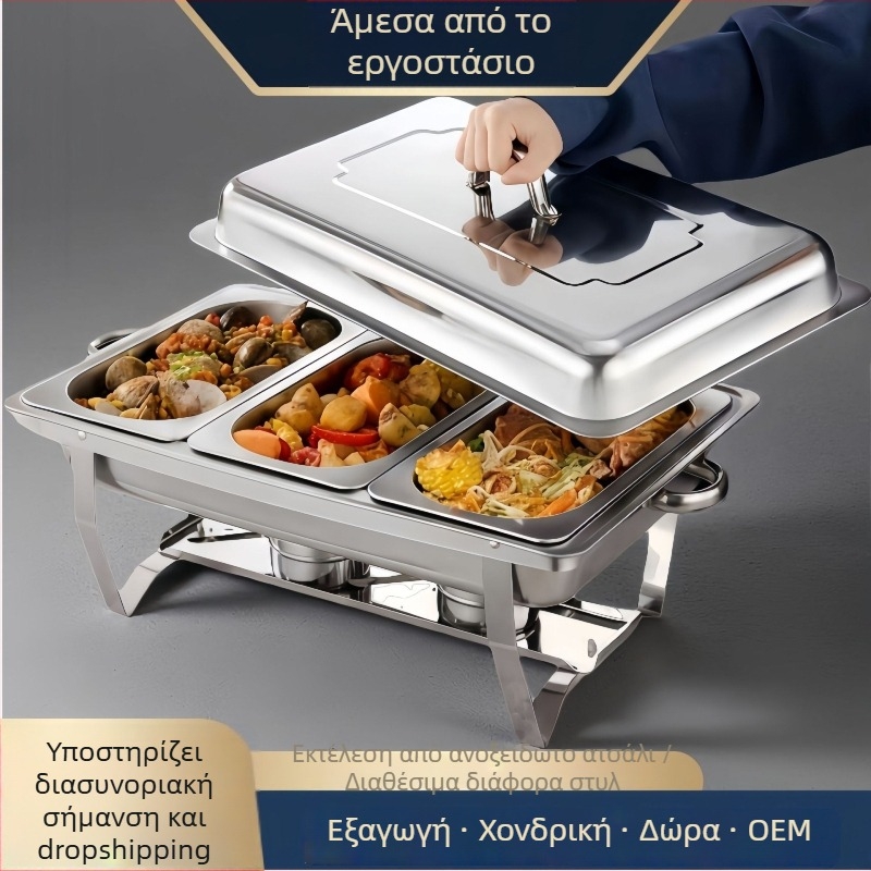 Ανοξείδωτος φούρνος μπουφέ με μονωμένες διαμερισματοποιημένες θήκες για πρωινό και φαγητό γρήγορης εξυπηρέτησης