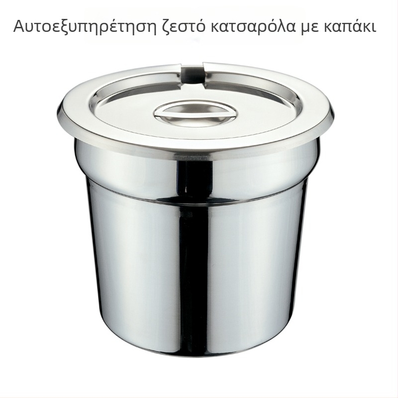 Ανοξείδωτη κατσαρόλα σούπας για μπουφέ με καπάκι, δυνατότητα εκτύπωσης λογοτύπου, υψηλής ποιότητας