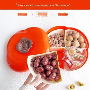Northwest πλαστικό πιάτο φρούτων με διαχωριστικά, persimmon στυλ, Νέο Κινέζικο Στυλ