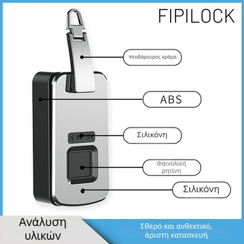 Κλειδαριά τσάντας με δακτυλικό αποτύπωμα – Fly Locke, κράμα ψευδάργύρου + PC, 45 g, εκτυπωμένο λογότυπο