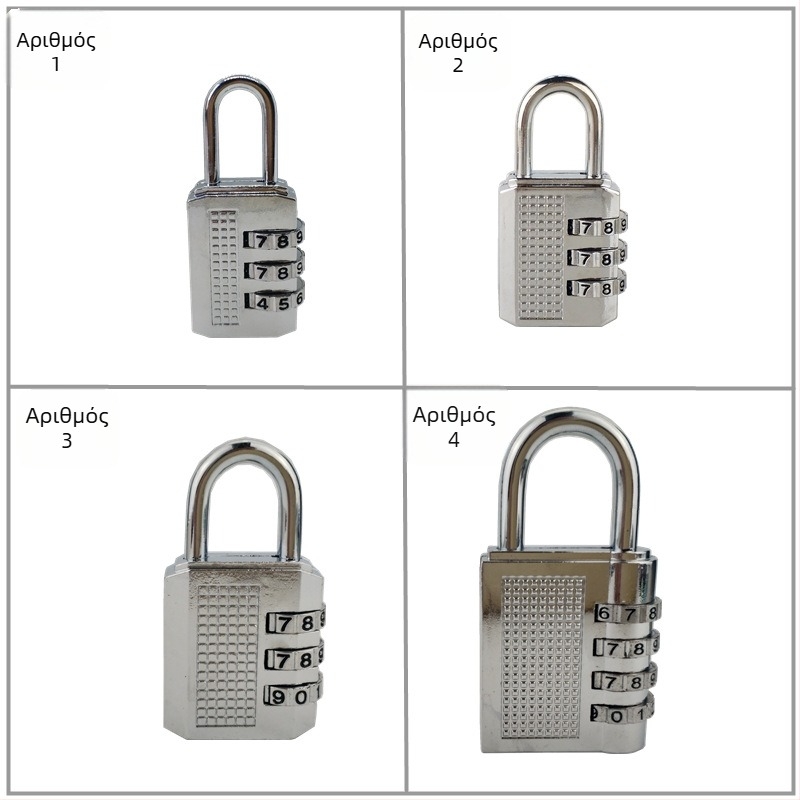 Κλειδαριά συνδυασμού - κράμα ψευδαργύρου, τετράγωνο μοντέλο, πάχος ράβδου κλειδώματος 3 χιλ., απόσταση ράβδων κλειδώματος 18 χιλ., μηχανικός τύπος