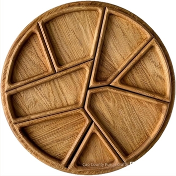 Ξύλινο πιάτο φρούτων με ακανόνιστους διαμερισμούς για σνακ και αποξηραμένα φρούτα — Pu run, απλό στυλ, έναρξη διάθεσης το 2025