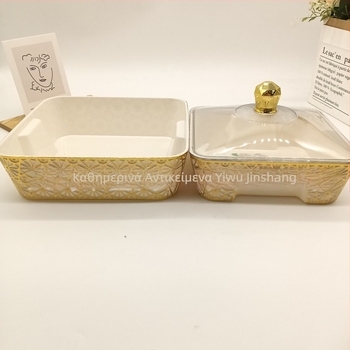 Πλαστικός δίσκος φρούτων με χαραγμένο μοτίβο λουλουδιών, τετράγωνος διαφανής, με καπάκι, στυλ λουξ ρετρό