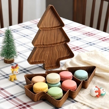 Δίσκος φρούτων με απομίμηση ξύλου, πλαστικός διαχωριζόμενος δίσκος για αποξηραμένα φρούτα και καραμέλες, μάρκα Younis, ρετρό στιλ πολυτελείας, 2024