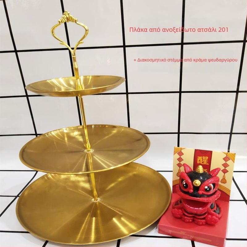 Ανοξείδωτη πολυεπίπεδη βάση για τούρτες, ευρωπαϊκού στυλ, φωτεινό πολυτελές ρετρό, δίσκος φρούτων, premium ποιότητα, μάρκα Raptors Flying, κυκλοφόρησε το χειμώνα του 2014