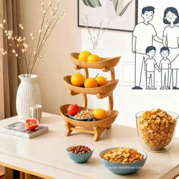 Heshuo Premium Πολυεπίπεδο πιάτο φρούτων, Ευρωπαϊκού στυλ πιατέλα φρούτων, Στυλ 66, Κυκλοφόρησε το καλοκαίρι του 2021, Ποιότητα Premium