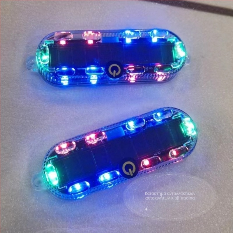 Ηλιακή LED διακοσμητική λάμπα φλας για μοτοσικλέτα και ηλεκτρικό τρίκυκλο – προειδοποιητικό φως ουράς, οβάλ κάλυμμα, 4000K, 50 000 ώρες