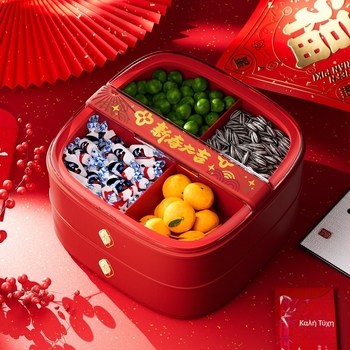 Πλαστικός δίσκος φρούτων – εορταστικός διαμερισμένος δίσκος για σνακ, ξηρούς καρπούς και καραμέλες, μάρκα Yibaijia, κυκλοφόρησε το 2024, υψηλής ποιότητας