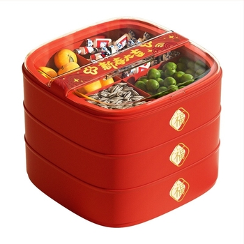 Πλαστικός δίσκος φρούτων – εορταστικός διαμερισμένος δίσκος για σνακ, ξηρούς καρπούς και καραμέλες, μάρκα Yibaijia, κυκλοφόρησε το 2024, υψηλής ποιότητας
