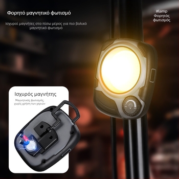 USB επαναφορτιζόμενος εργασιακό φως COB LED, ρυθμιζόμενη φωτεινότητα χωρίς βήματα, 5W, 2000mAh