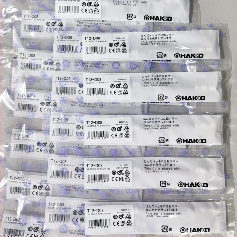 HAKKO άκρες συγκόλλησης — ευθεία άκρη, στάνταρ μήκος, σειρά T12-D08 12 16 24 D4 DL32 52