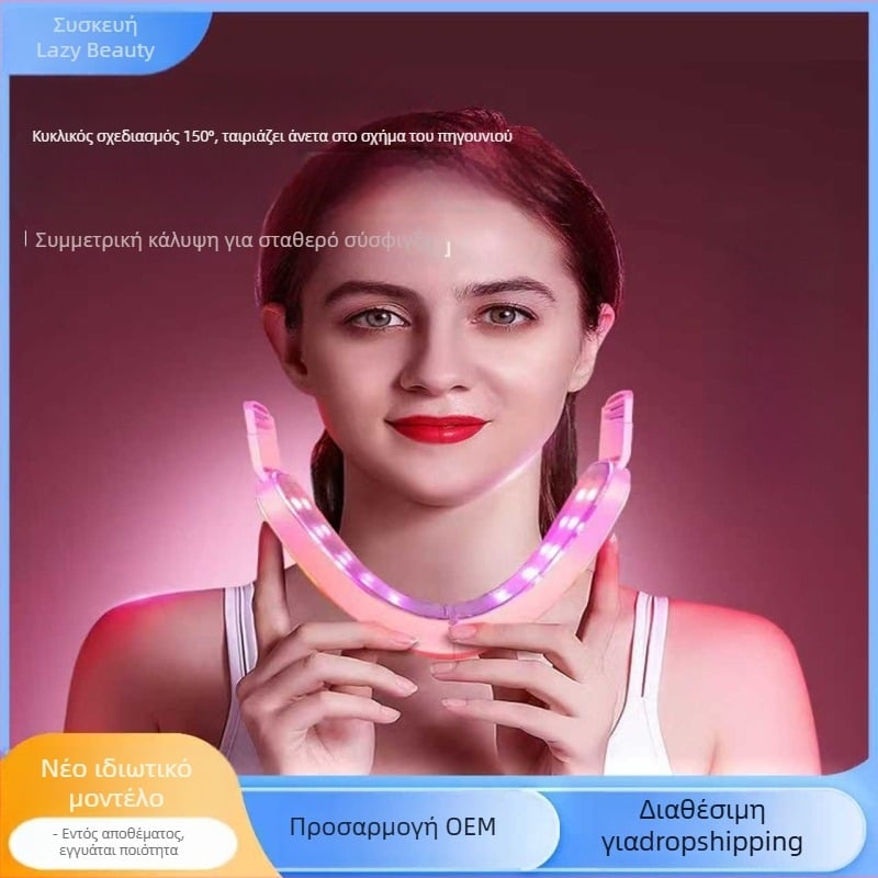 Συσκευή σύσφιξης προσώπου με μικρορεύμα, δονητική λειτουργία, κόκκινο/μπλε φως, μοντέλο Bym-903s, πιστοποιημένο CE/ROHS/FCC