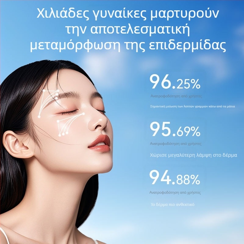 Συσκευή μασάζ ματιών με μικρορεύματα για αντιγηραντικές δράσεις, μείωση λεπτών γραμμών и ρυτίδων γύρω από τα μάτια; υπέρυθρη και έγχρωμη φωτεινότητα; οικιακή χρήση; φορητό, τροφοδοσία με καλώδιο