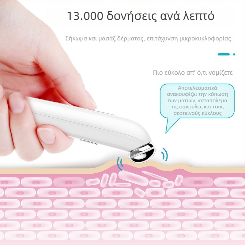Μασάζ ματιών με ανιόν, υπερηχητικές και ιονικές λειτουργίες – φορητό, ενσωματωμένη μπαταρία 500–800 mAh