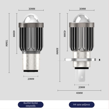 Φανάρι LED μοτοσικλέτας με προστασία IP67, 1200 lm, 12 W, εύρος τάσης 12–80 V, LED πηγή φωτός