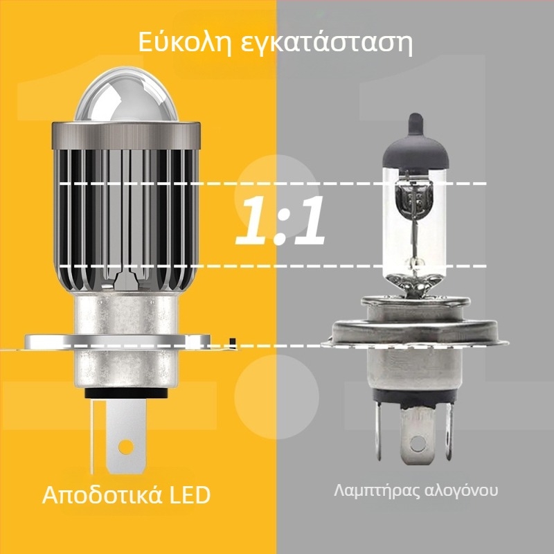 Φανάρι LED μοτοσικλέτας με προστασία IP67, 1200 lm, 12 W, εύρος τάσης 12–80 V, LED πηγή φωτός