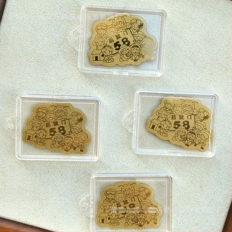 Χρυσές στικέρ για κινητό — Καρτούν στυλ, πρωτότυπος σχεδιασμός, εθνικό και νεανικό στυλ, μεταλλικό υλικό, συσκευασία ακρυλικού κελύφους