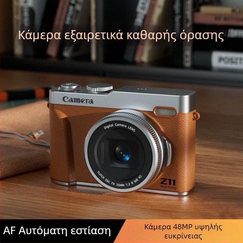 Διπλή CCD ψηφιακή κάμερα για φοιτητές, χωρίς καθρέφτη για vlog σε πανεπιστημιούπολη, 16x οπτικό ζουμ με φωτισμό πλήρωσης