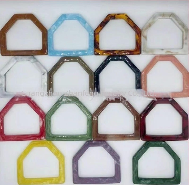 Λαβή τσάντας Junfeng από ρητίνη, μοτίβο ανάμειξης χρωμάτων, ελάττωση βάρους, Χειμώνας 2023