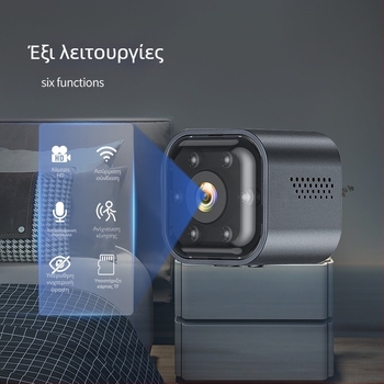 AS03 Ασύρματη κάμερα παρακολούθησης μωρού και κατοικίδιου – 1080p HD, Αυτόματη λειτουργία ύπνου, Μπαταρία 300 λεπτών, Αποθήκευση σε TF κάρτα, Καταγραφή βίντεο και φωτογραφιών