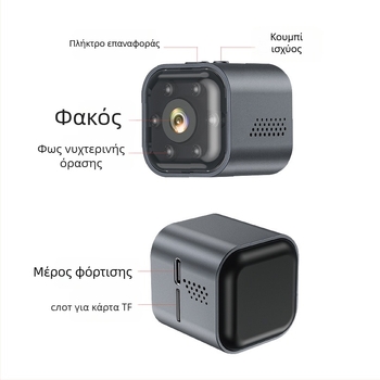 AS03 Ασύρματη κάμερα παρακολούθησης μωρού και κατοικίδιου – 1080p HD, Αυτόματη λειτουργία ύπνου, Μπαταρία 300 λεπτών, Αποθήκευση σε TF κάρτα, Καταγραφή βίντεο και φωτογραφιών