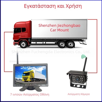HD Ασύρματο Σύστημα Εικόνας Οπισθοπορείας, Μοντέλο 7012, LCD 800x480, Αναλογικό/Ψηφιακό είσοδος, 24V
