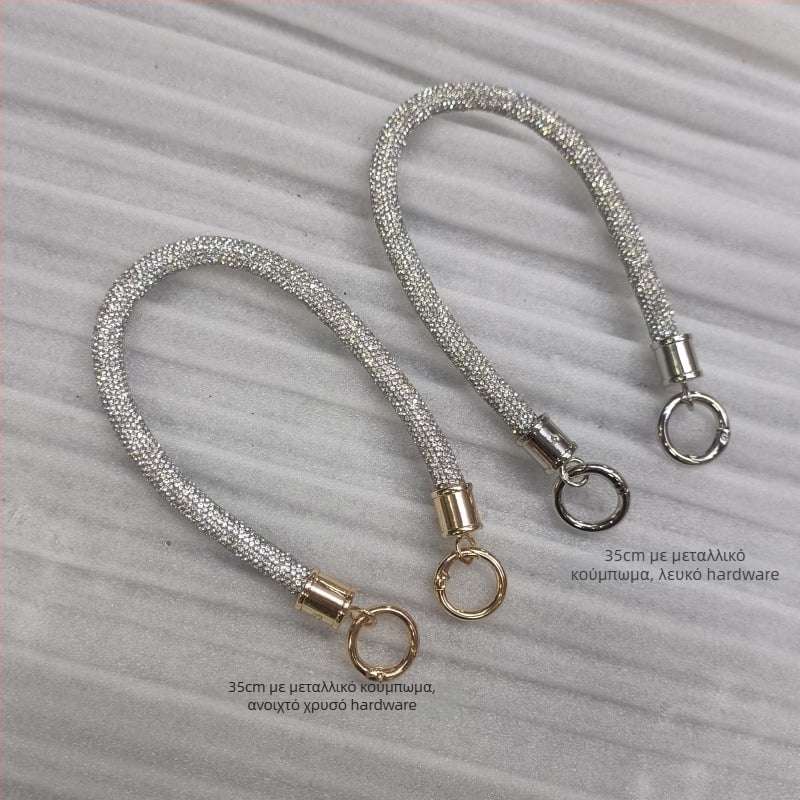 Κινητή αλυσίδα διαμαντιού Hiro Mori με αποσπώμενη λαβή από κυκλικό σωλήνα, μονόχρωτο αξεσουάρ για μείωση βάρους