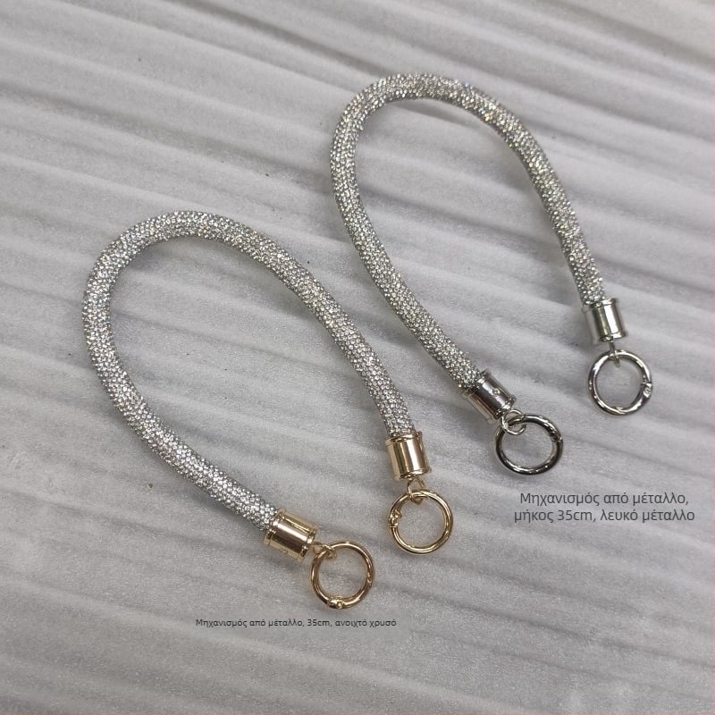 Κινητή αλυσίδα διαμαντιού Hiro Mori με αποσπώμενη λαβή από κυκλικό σωλήνα, μονόχρωτο αξεσουάρ για μείωση βάρους