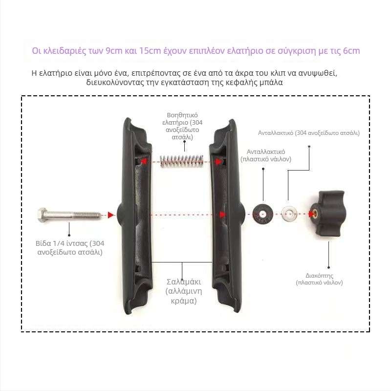 Modatong βάση με σφαίρα για στερέωση κάμερας, γενικού σκοπού, από κράμα αλουμινίου, επεκτεινόμενος σφιγκτήρας, για αθλητικές κάμερες και μοτοσικλέτες