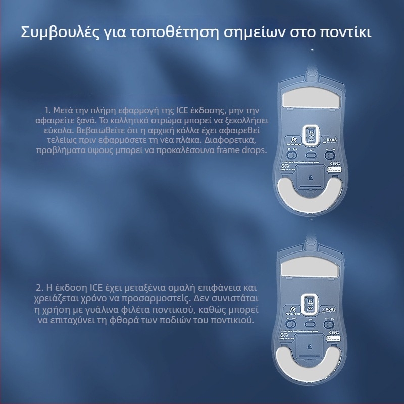 Renmo SA-SH01 Πάτος ποδιού ποντικιού, PTFE, χωρίς κόλλα, ομαλός και ανθεκτικός στη φθορά