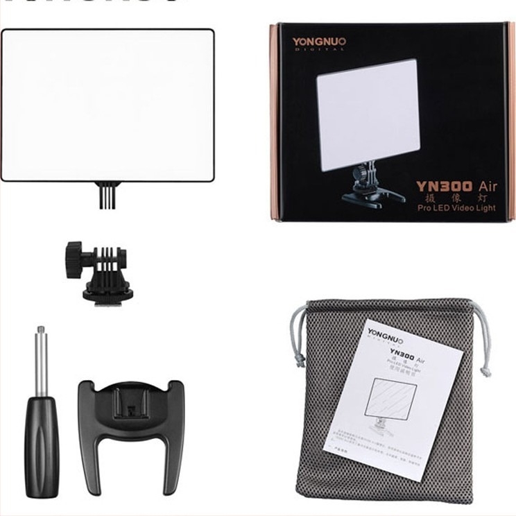 YONGNUO YN300Air Φορητό LED φως φωτογράφισης, 5600K θερμοκρασία χρώματος, 18W, ρυθμιζόμενο φως και κεφαλή λαμπτήρα E14