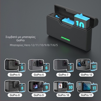 SEIVI Φορτιστής GoPro – Type-C Dock, Απορρόφηση κραδασμών, Συμβατός με GoPro 6–10