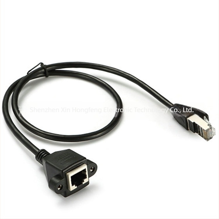 Cat6 RJ45 αρσενικό-θηλυκό επεκτατικό καλώδιο με αυτιά και οπές βιδών, μήκος 0,3–5 μ., οξυγόνο-ελεύθερος χαλκός, Gigabit