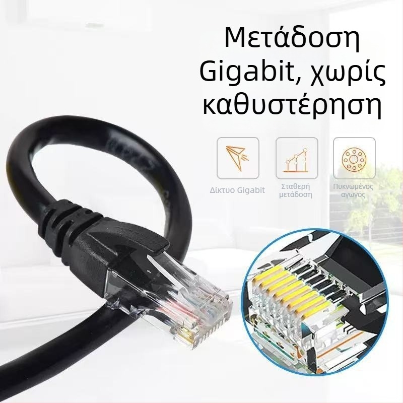 Καλώδιο δικτύου Cat6e, 8 πυρήνες, RJ-45, Gigabit (ζευγάρι στριμμένο)