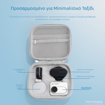 Προστατευτική θήκη αποθήκευσης Insta360 GO 3S, PU + EVA υλικό, μοντέλο 360go3/3s, βασικό σετ