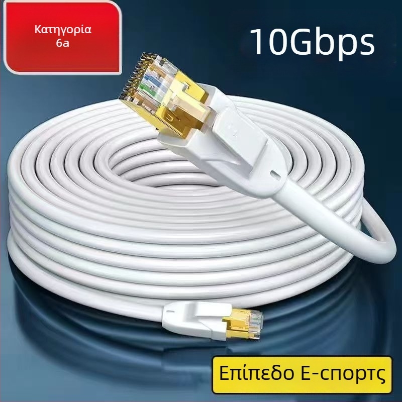 Cat6a διπλής θωράκισης αδιάβροχο καλώδιο Ethernet με χαλκούς αγωγούς και RJ45 συνδέσμους για οικιακή παρακολούθηση