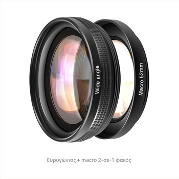 2-σε-1 ευρυγώνιος μακρο φακός για Sony ZV1/RX100M7 και Canon G7X σειρά, με εστιακή απόσταση 18 mm, 0,75x ευρυγώνιο, 58 mm φίλτρο, Sony βάση