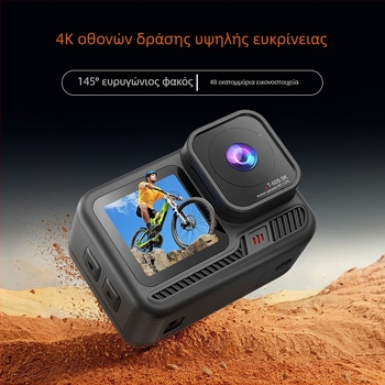 4K αδιάβροχη κάμερα δράσης με διπλή οθόνη και WiFi, αποθήκευση 128GB