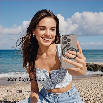 Βάση γραφείου για κινητό με μαγνητική διπλής όψεως σχεδίαση και συμβατότητα MagSafe, 360° περιστροφή, μεταλλική κατασκευή, ασύρματη φόρτιση