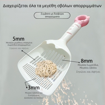 Μεγάλη κουτάλα άμμου γάτας με μικρές τρύπες για τόφου άμμο – κατάλληλη για κατοικίδια
