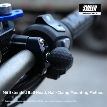 Οικουμενική βάση τιμονιού με κεφαλή μπάλας για dashcam σε μοτοσικλέτες και ηλεκτρικά οχήματα