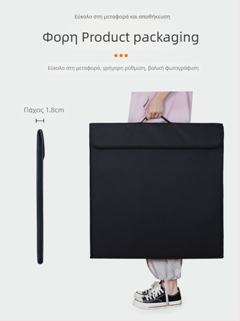 Μίνι στούντιο φωτογραφίας με πτυσσόμενο πλαίσιο, Oxford ύφασμα με αλουινιού φιλμ, LED φως, PVC φόντο και θήκη μεταφοράς