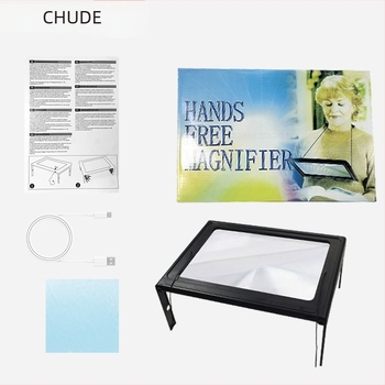 Πολυλειτουργικός μεγεθυντικός φακός γραφείου και κολάρου, 12 LED, 3× μεγέθυνση, για ανάγνωση ηλικιωμένων