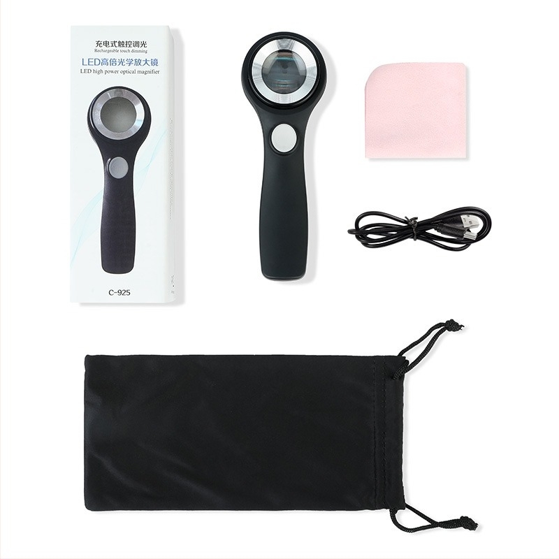 Μεγεθυντικός φακός αξιολόγησης κοσμημάτων για ηλικιωμένους με διακόπτη αφής, υψηλή μεγέθυνση, HD φακός