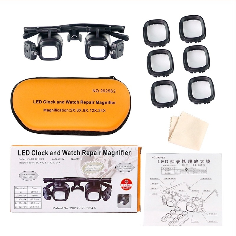 Μεγεθυντικός φακός με κεφαλή και LED φως για επισκευές ρολογιών και μητρικές πλακέτες κινητών, με ρυθμιζόμενη εστίαση