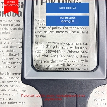 XT-1713B Χειρολαβής Μεγεθυντής με 20 LED Φωτισμό για Ανάγνωση Ηλικιωμένων και Εκπαίδευση Παιδιών, Ευφυής Μεγεθυντής