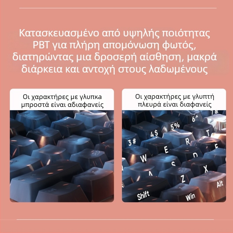 PBT Heat Sublimation Theme Keycap Set για μηχανικό πληκτρολόγιο - 127 πλήκτρα, RGB πίσω φωτισμός, παγκόσμια συμβατότητα, συμβατό με Blue Switch